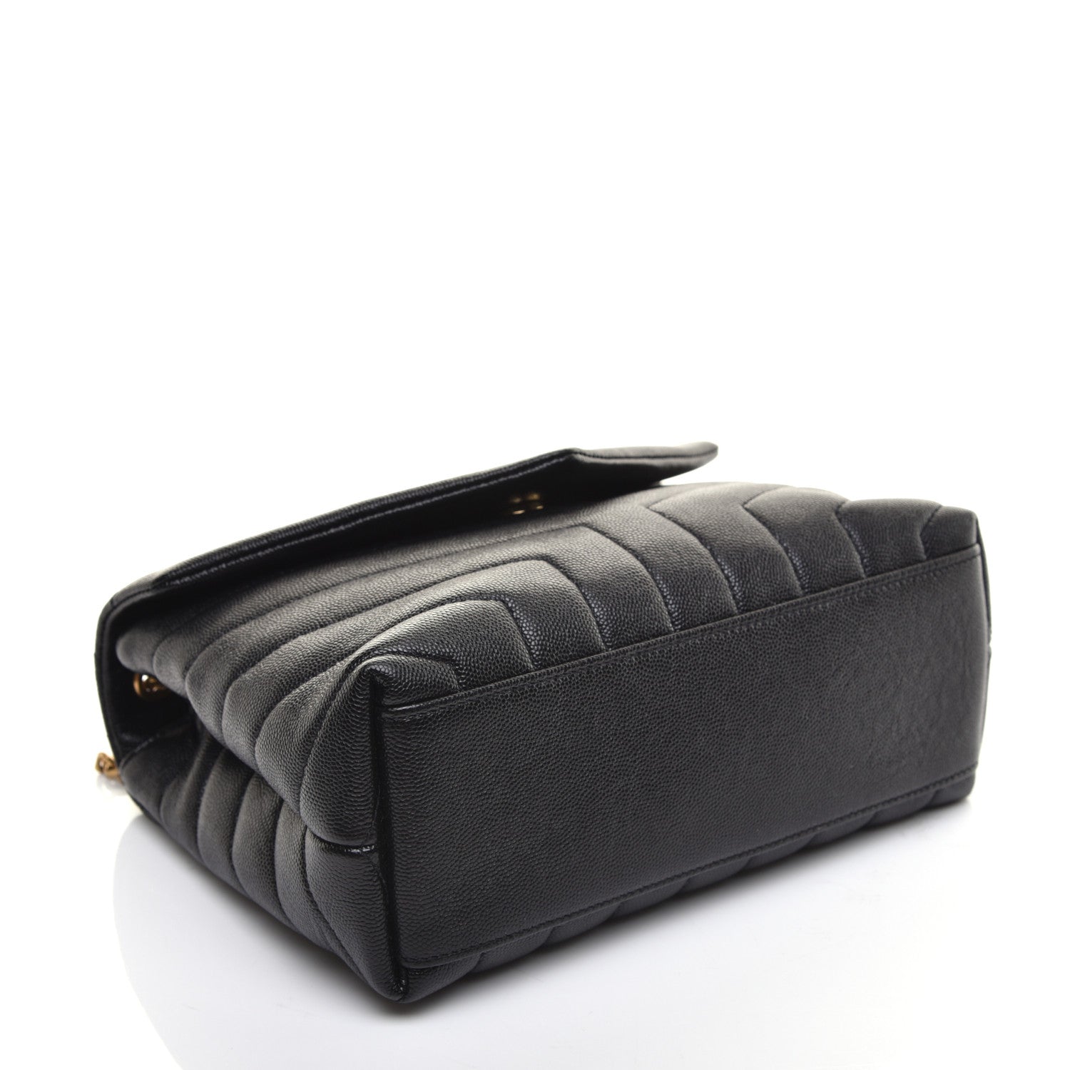 Saint Laurent Grain de Poudre Calfskin Y Quilted Monogram Small Loulou Chain Satchel Black 4 of 8