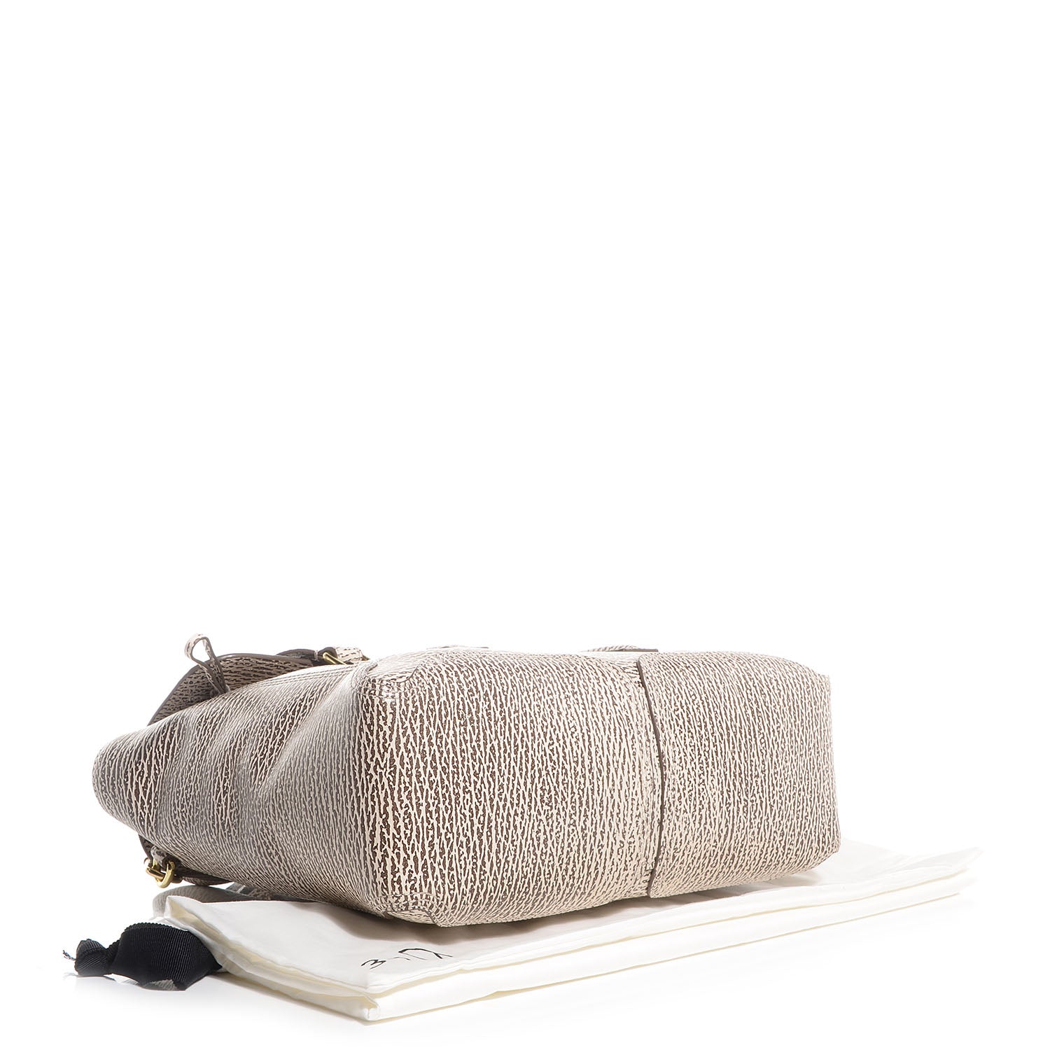 3.1 Phillip Lim 3.1 Shark Embossed Leather Medium Pashli Satchel Antique White Military 4 of 10
