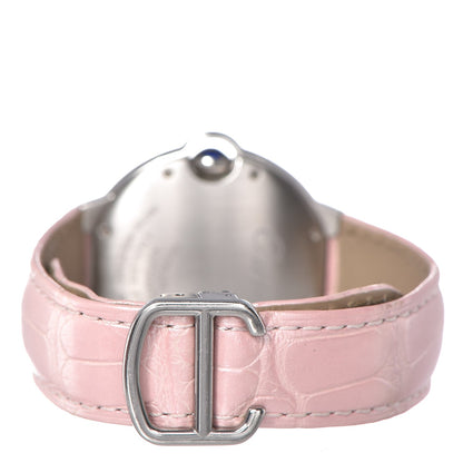 Cartier Stainless Steel Alligator 33mm Ballon Bleu De Cartier Automatic Watch Pink 4 of 12