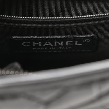 Chanel Aged Calfskin Chevron Quilted Small Gabrielle Hobo So Black 6 of 10