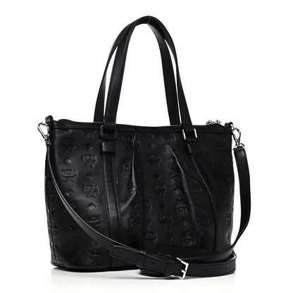 MCM Calfskin Ottomar Monogram Tote Black 3 of 9