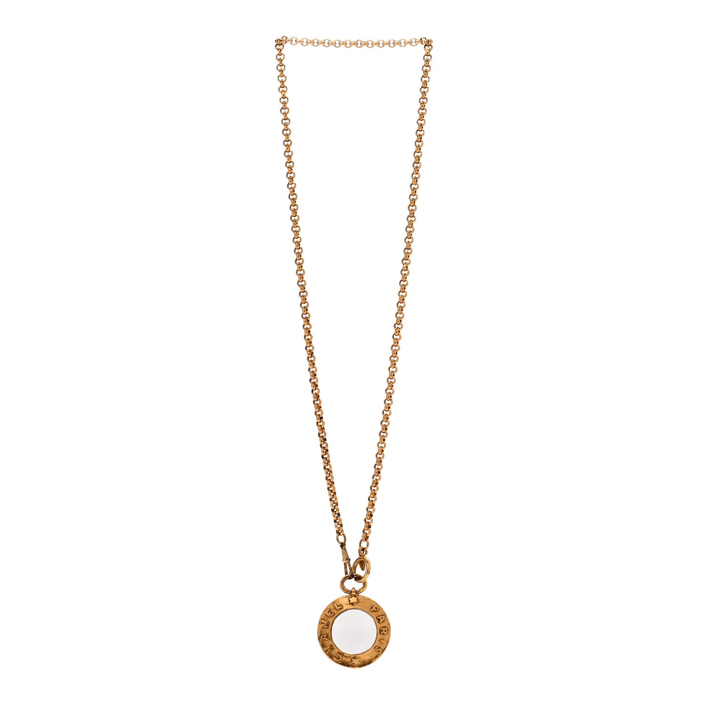 Loupe Magnifying Glass Necklace Gold