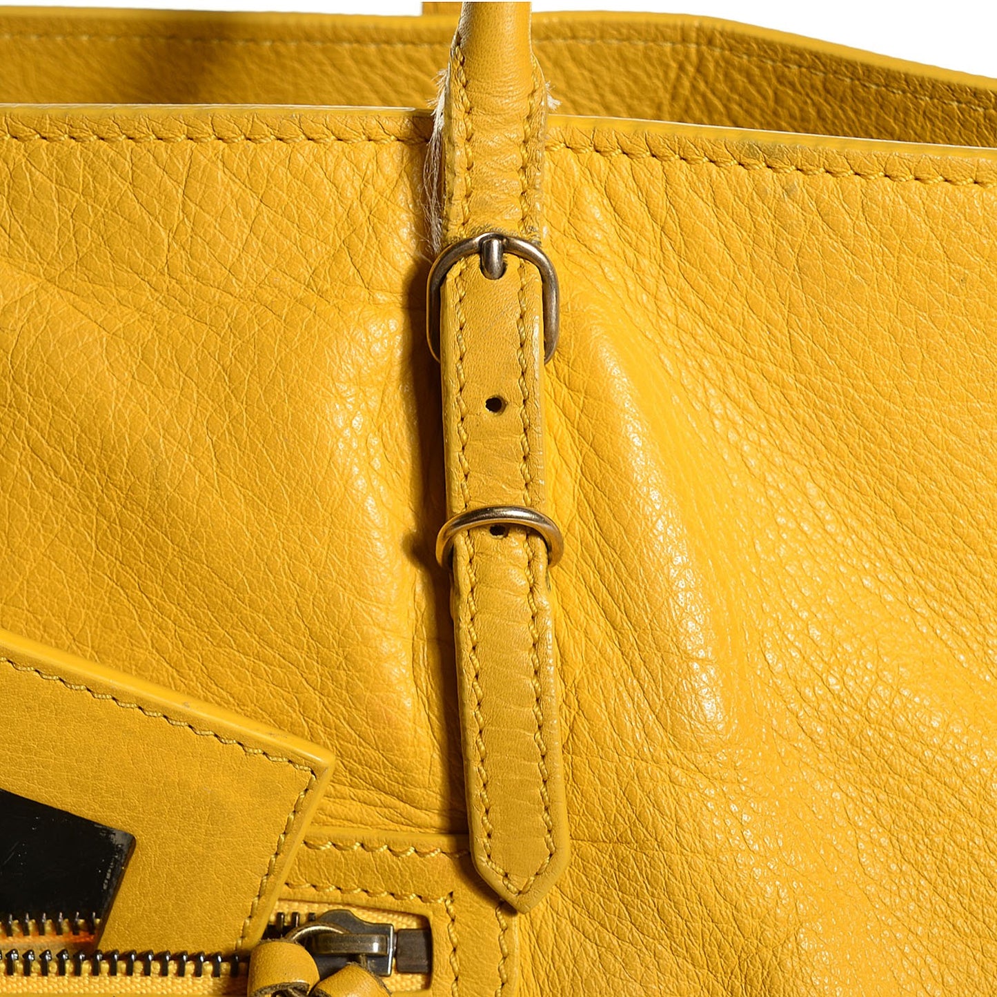 Veau Leather Papier A4 Tote Mimosa