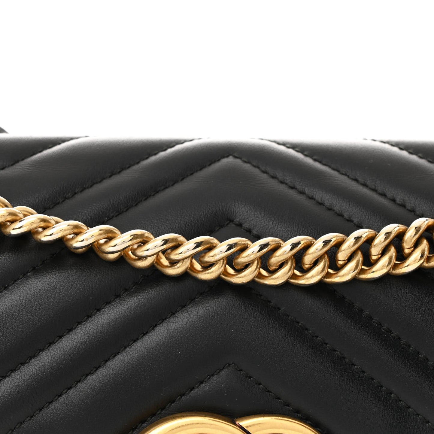 Calfskin Matelasse Small GG Marmont Shoulder Bag Black