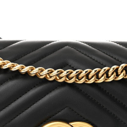 Gucci Calfskin Matelasse Small GG Marmont Shoulder Bag Black 8 of 10