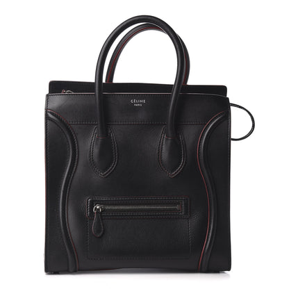 Celine Smooth Calfskin Mini Luggage Black Pink Trim 1 of 9