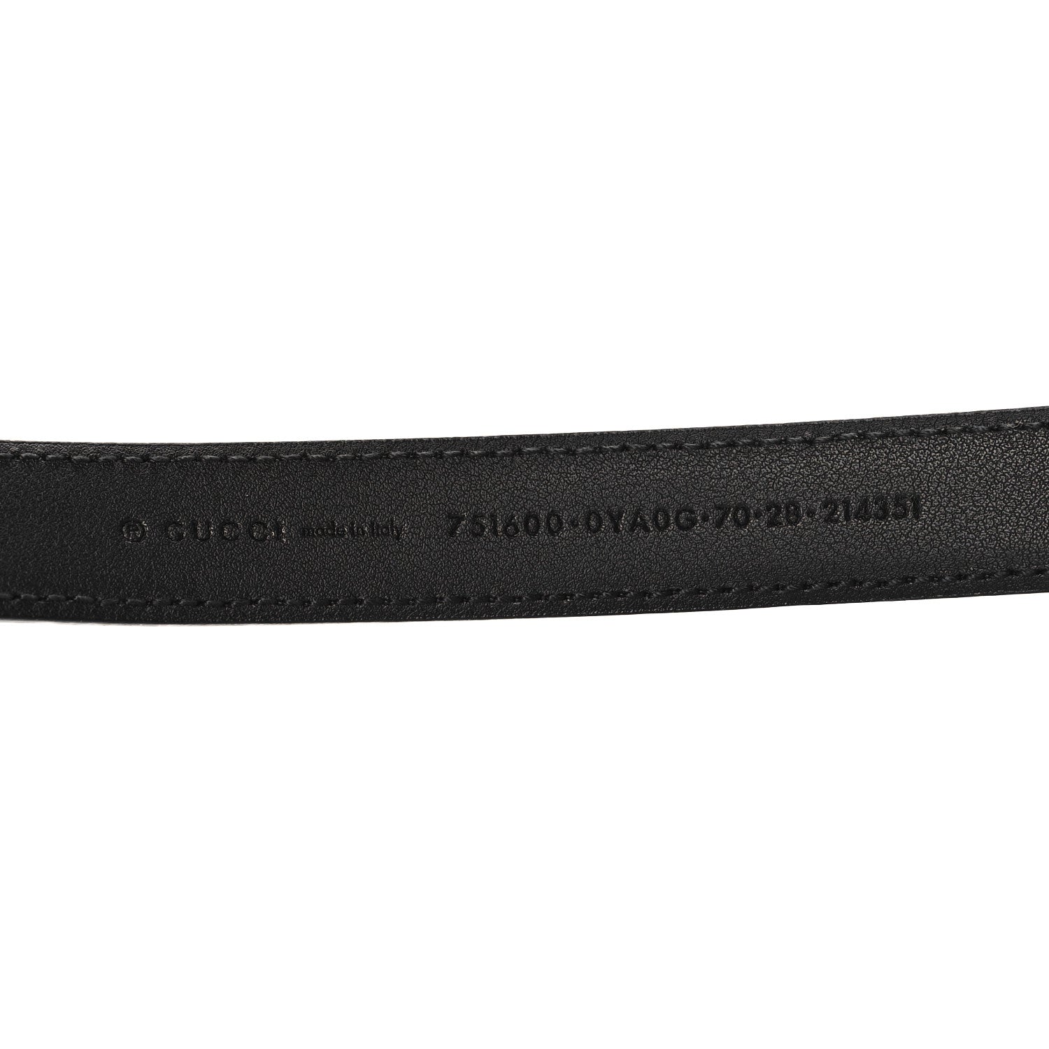 Gucci Plutone Calfskin Gucci Buckle 20mm Thin Belt 70 28 Black 3 of 5