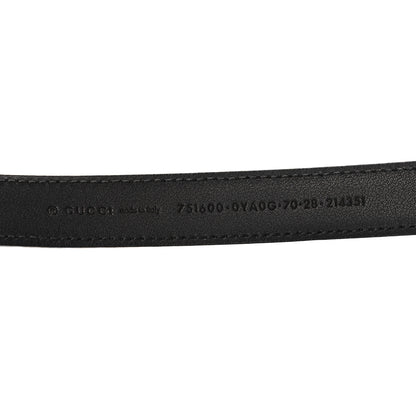Gucci Plutone Calfskin Gucci Buckle 20mm Thin Belt 70 28 Black 3 of 5