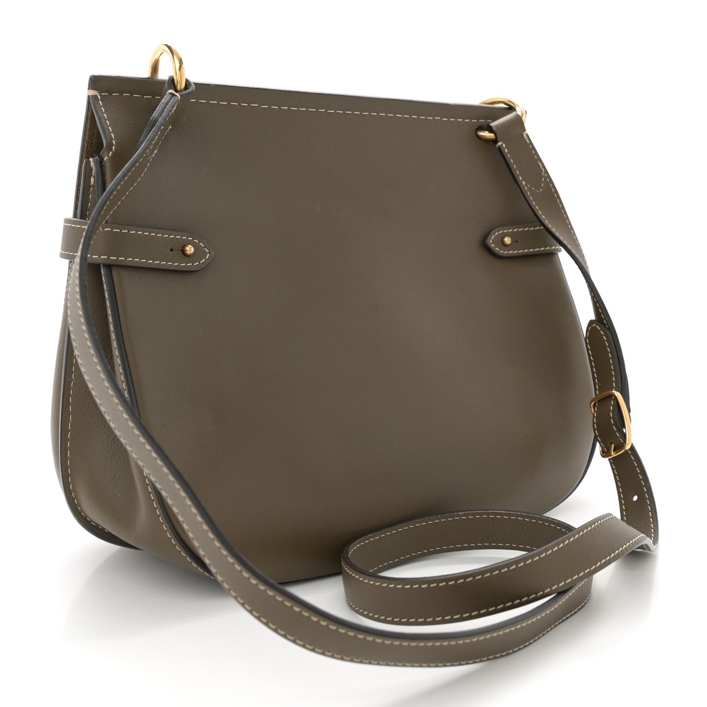 Silky Calfskin Amberley Satchel Dark Palm