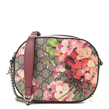 Gucci GG Supreme Monogram Blooms Mini Chain Shoulder Bag Beige Multicolor Dry Rose 1 of 10