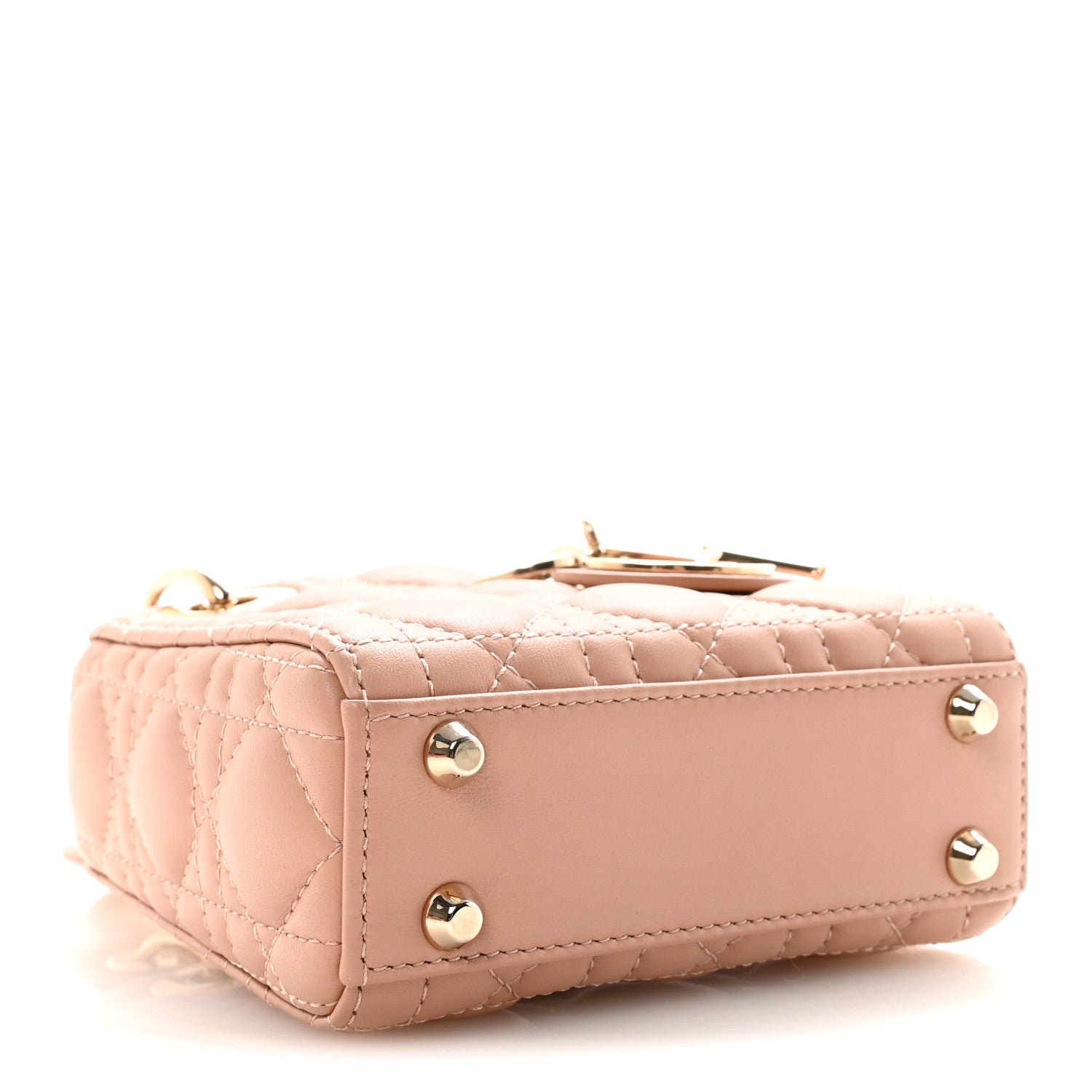 Christian Dior Lambskin Cannage Micro Lady Dior Rose Des Vents 4 of 10