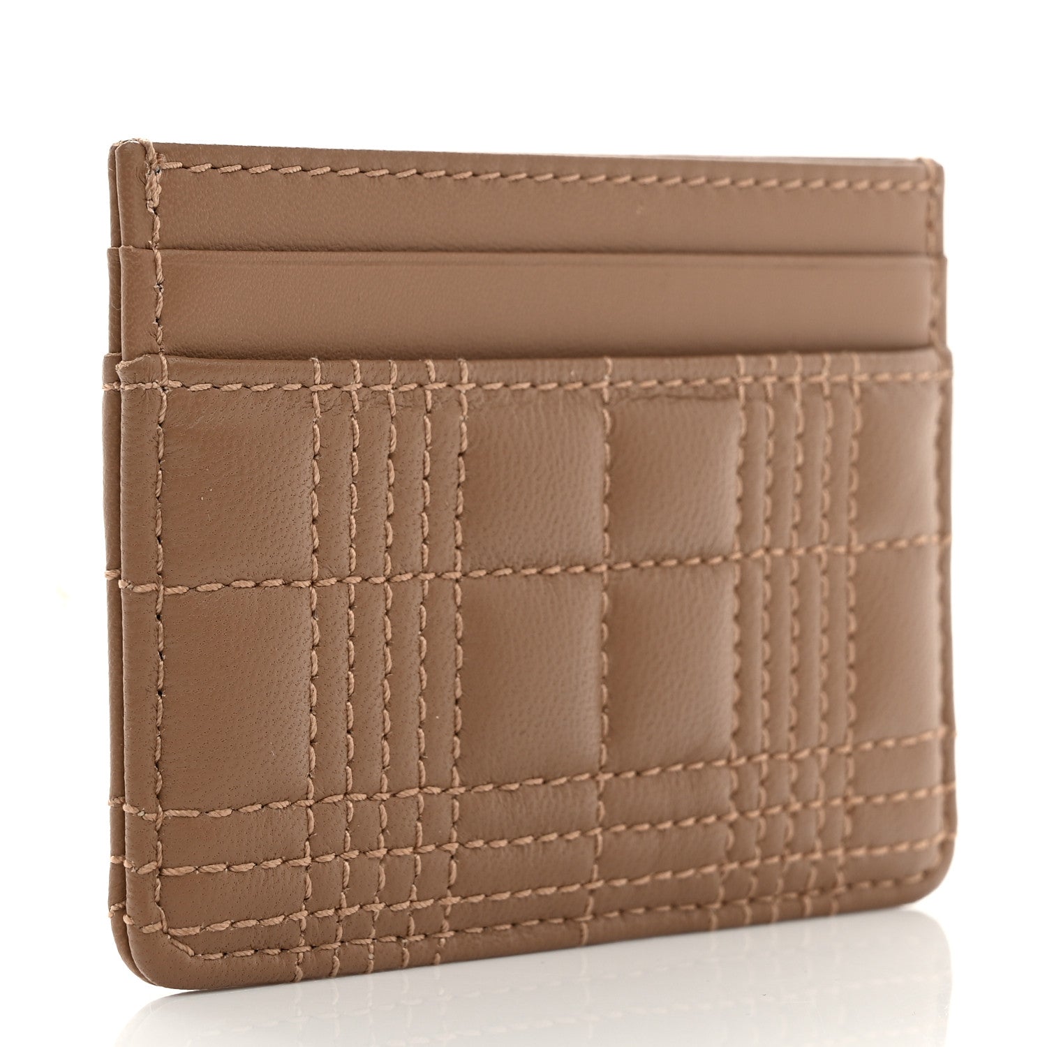 Burberry Lambskin Quilted Small Lola Card Holder Camel 3 of 7