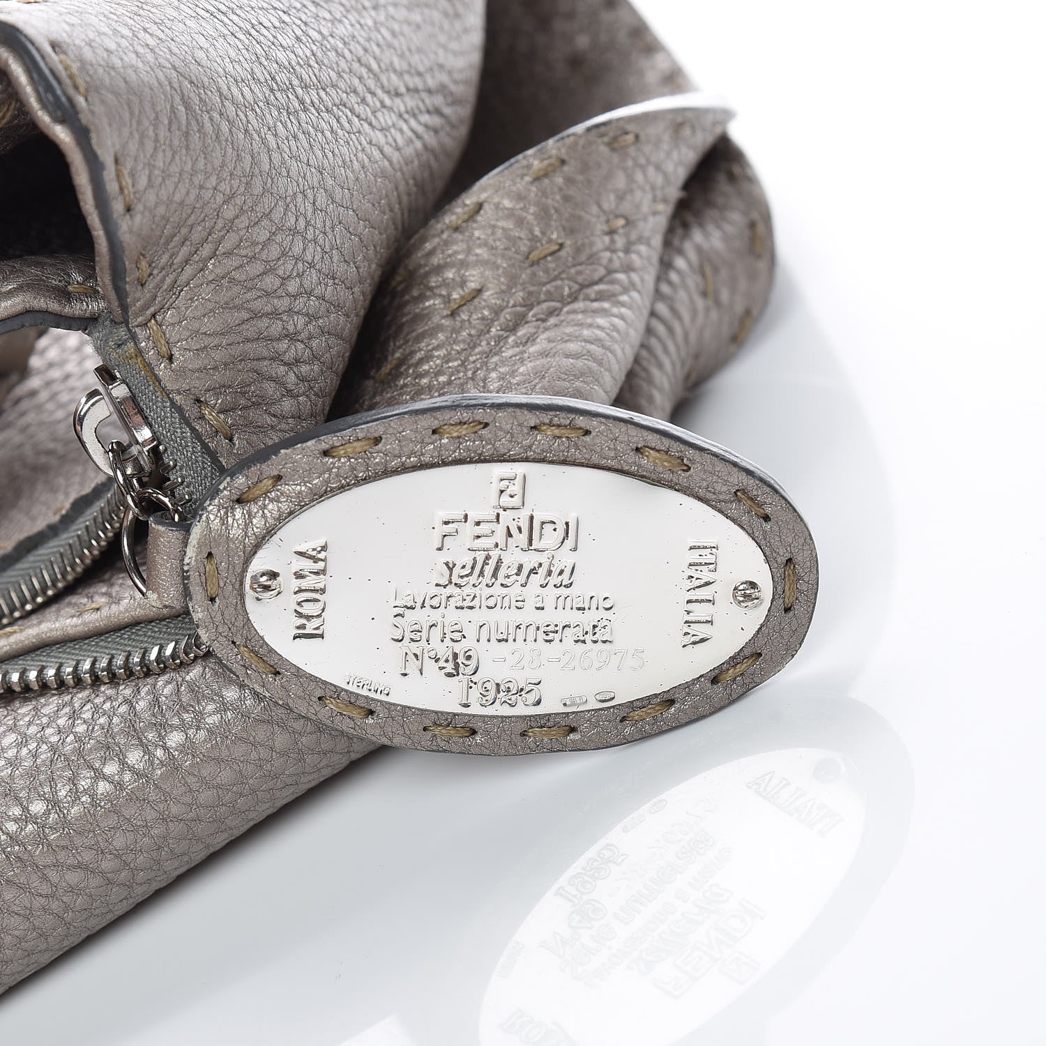 Fendi Cuoio Romano Selleria Hobo Peltro 7 of 12