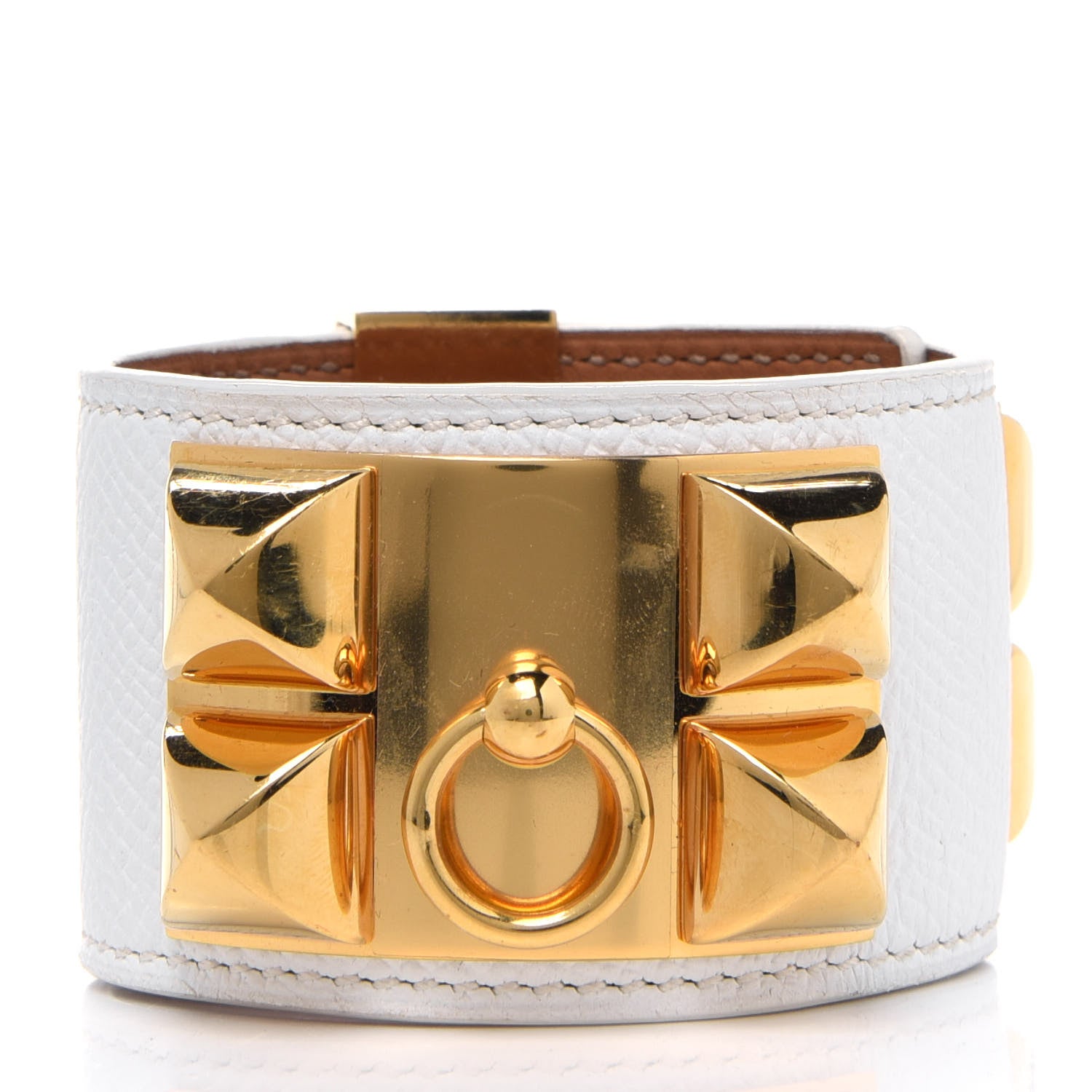 Hermes Epsom Collier de Chien CDC Bracelet S White 3 of 5