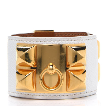 Hermes Epsom Collier de Chien CDC Bracelet S White 3 of 5