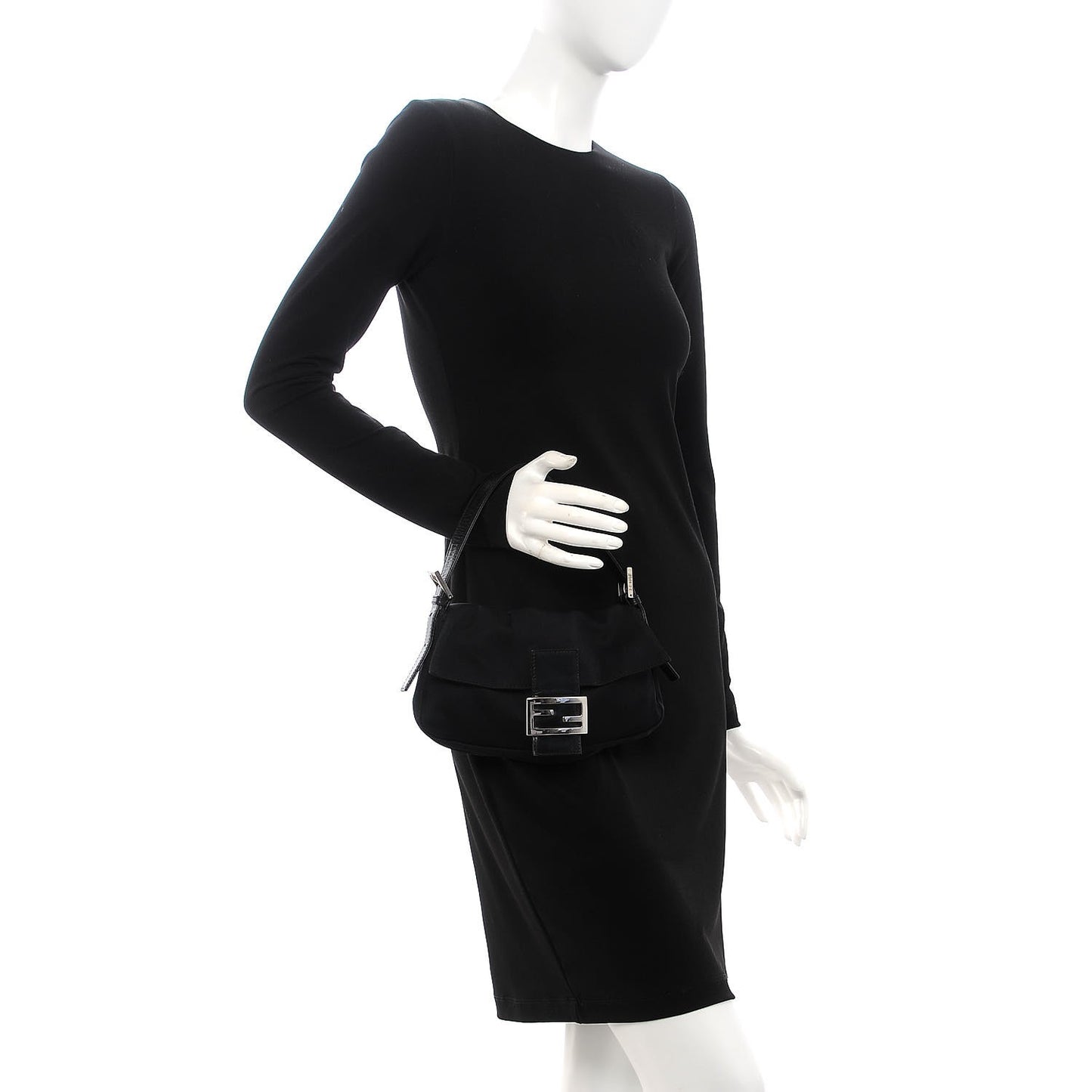 Nylon Baguette Bag Black