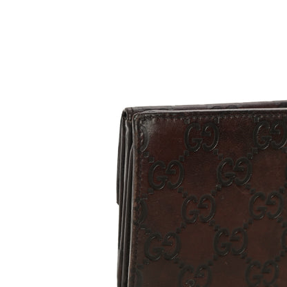 Gucci Guccissima Margaux Calfskin Metal Bar Continental Flap Wallet Chocolate 21 of 23