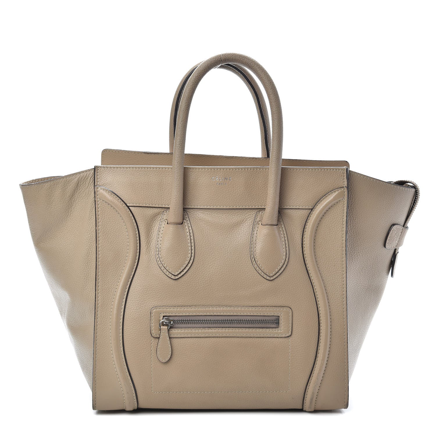 Celine Drummed Calfskin Mini Luggage Dune 1 of 9