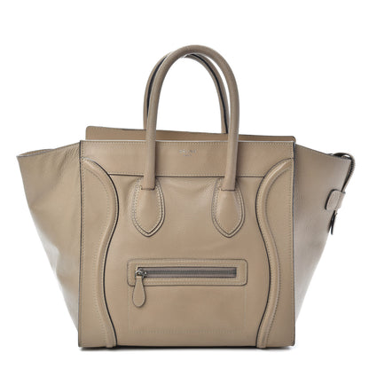 Celine Drummed Calfskin Mini Luggage Dune 1 of 9