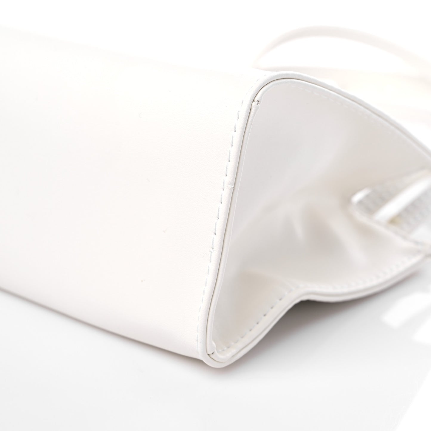 Vegan Leather Small Shopping Bag White