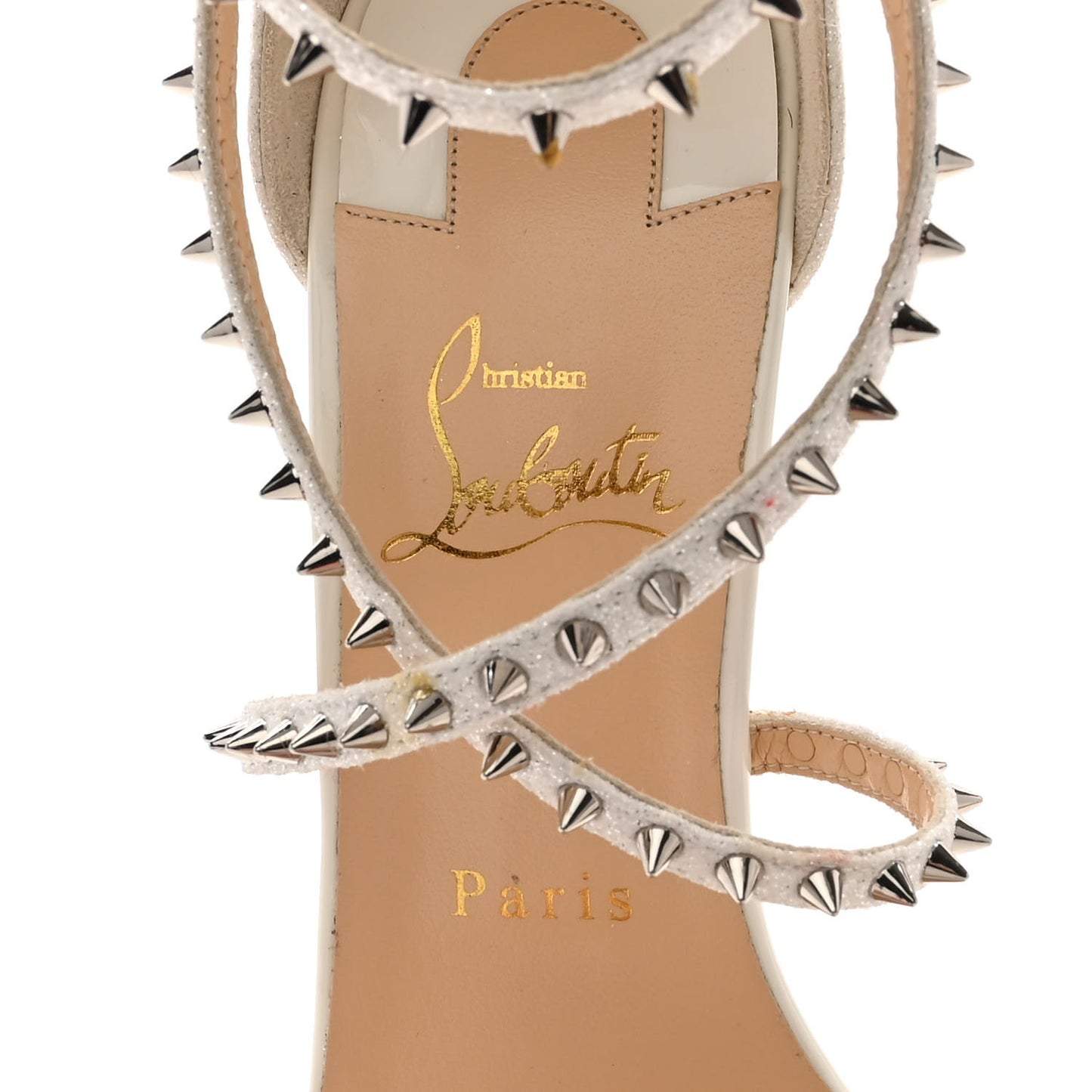 Patent Glitter Choca Lux Sandals 39.5 White