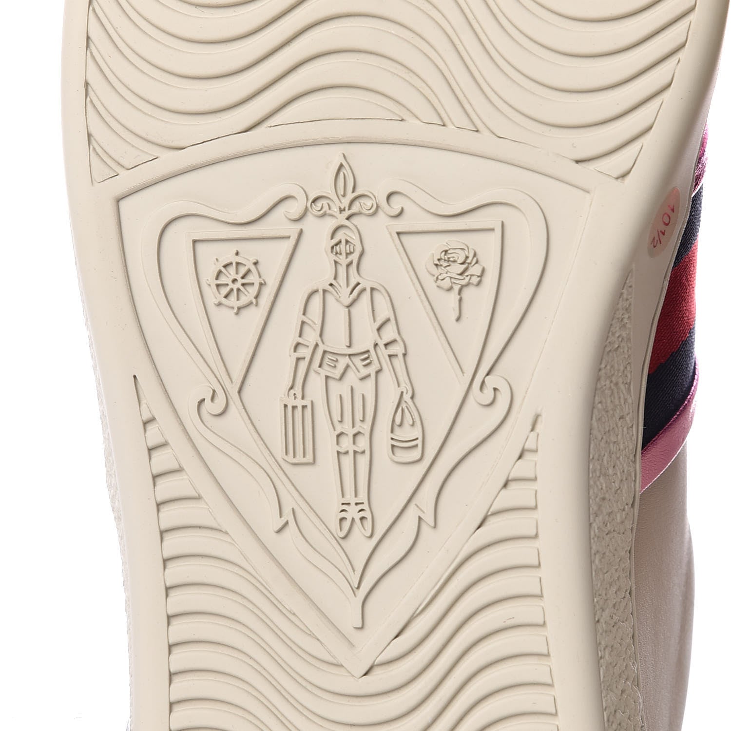 Gucci Calfskin Ayers Web Flames Embroidered Mens Ace Sneakers 10.5 Off White 6 of 9