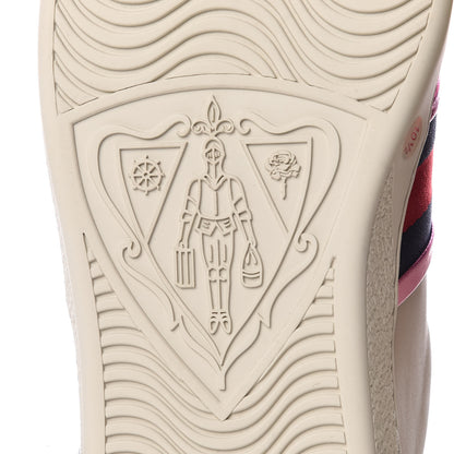 Gucci Calfskin Ayers Web Flames Embroidered Mens Ace Sneakers 10.5 Off White 6 of 9