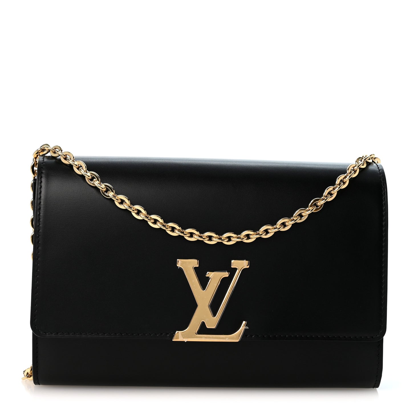 Calfskin Chain Louise GM NM Black