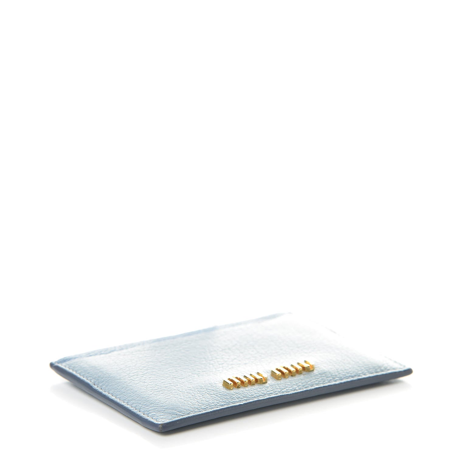 Miu Miu Goatskin Madras Bicolore Card Case Astrale Ciel 4 of 10