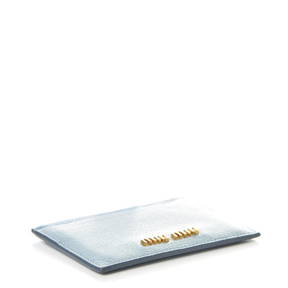 Miu Miu Goatskin Madras Bicolore Card Case Astrale Ciel 4 of 10