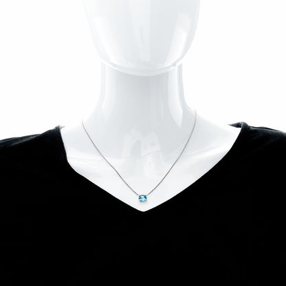 David Yurman Sterling Silver Diamond Blue Topaz 9mm Petite Chatelaine Pendant Necklace 2 of 6