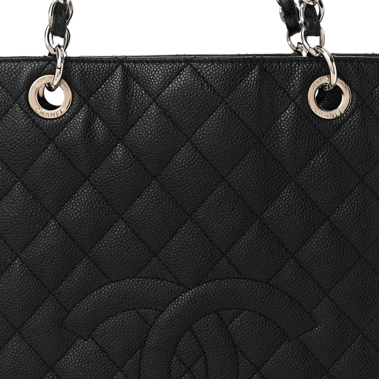 Chanel Caviar Quilted Vertical Grand Shopping Tote GST Black 8 of 12