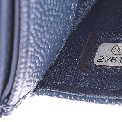 Chanel Iridescent Caviar Quilted Card Holder Dark Blue 8 of 9
