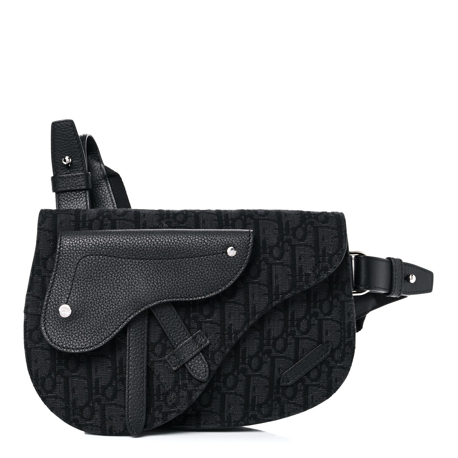 Christian Dior Oblique Saddle Messenger Pouch Blue Black 1 of 11