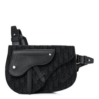 Christian Dior Oblique Saddle Messenger Pouch Blue Black 1 of 11