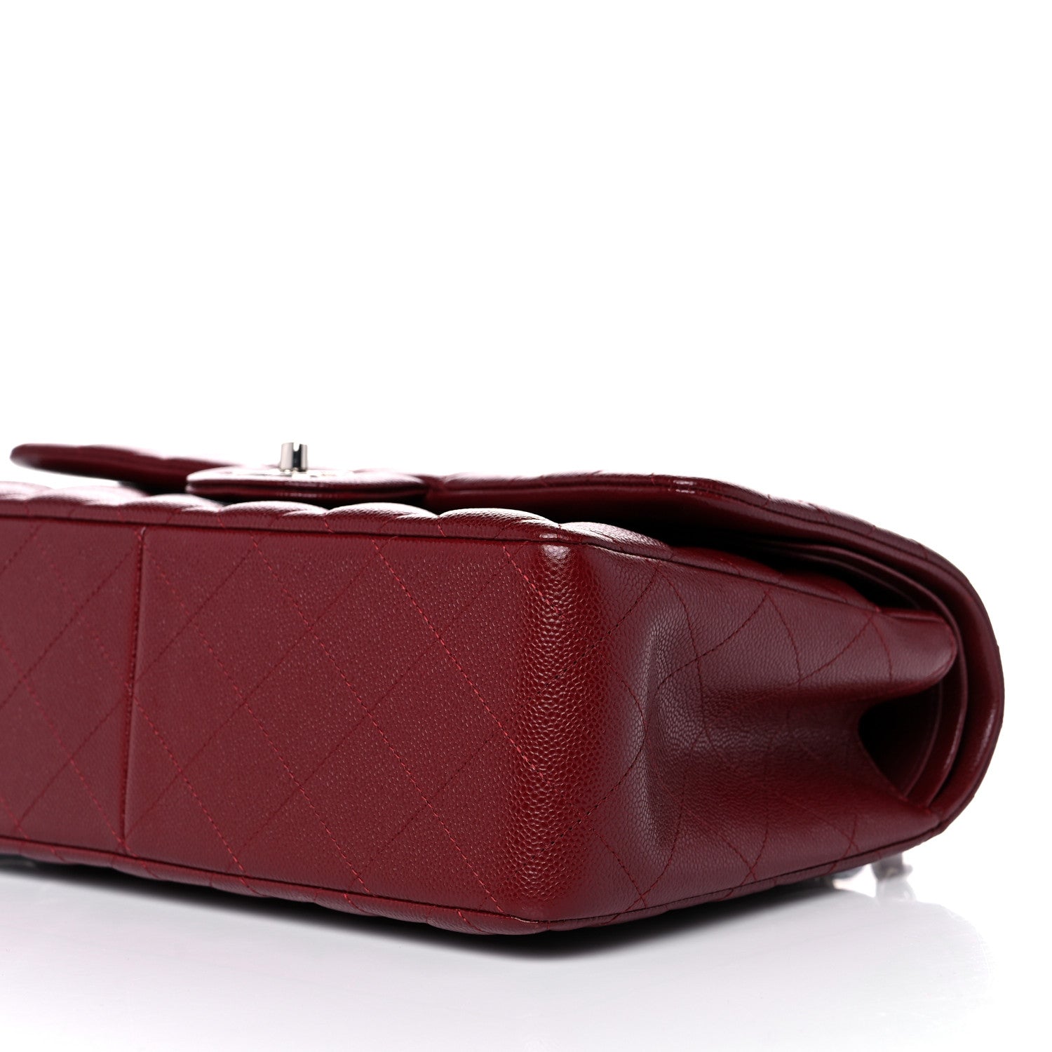 Chanel Caviar Quilted Jumbo Double Flap Dark Red 9 of 10