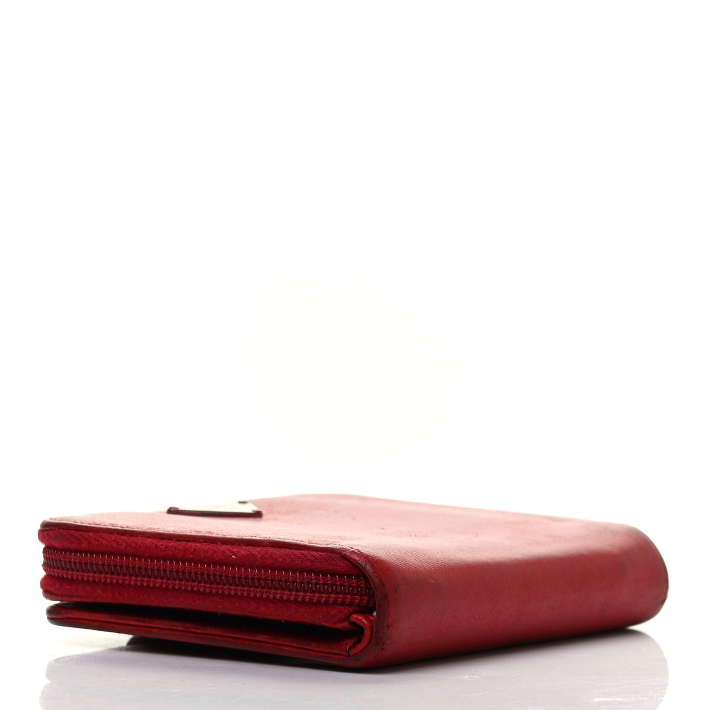 Saffiano Triangle Compact Wallet Red