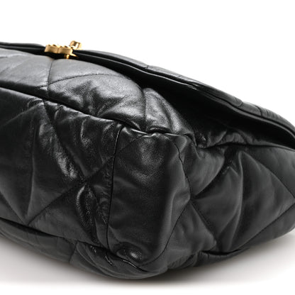 Chanel Goatskin Quilted Maxi Chanel 19 Flap Black 10 of 10