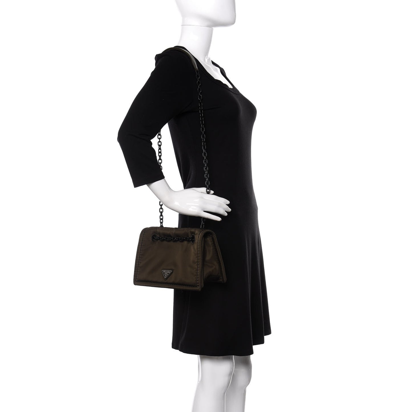 Nylon Tessuto Chain Shoulder Bag Mimetico