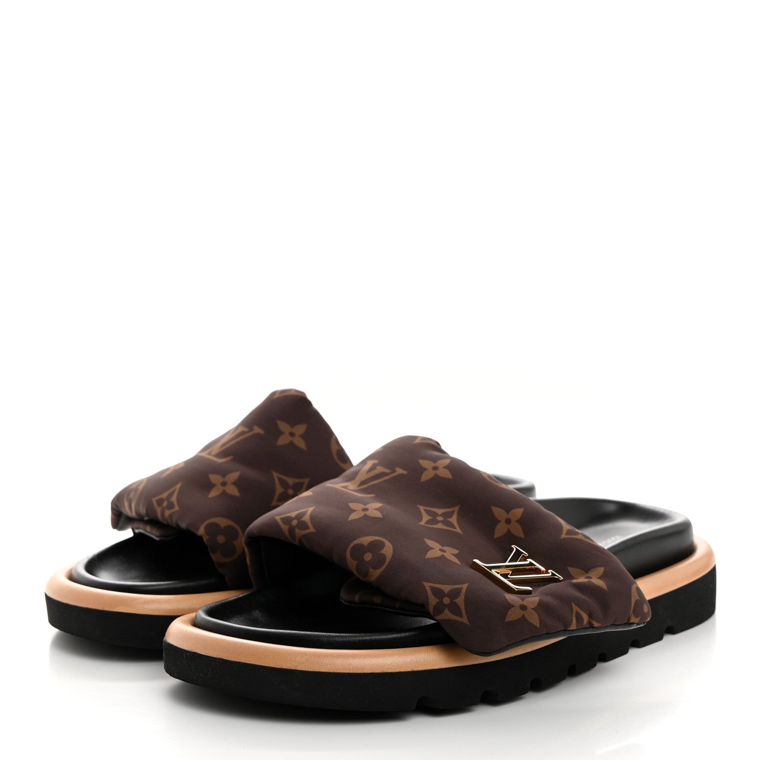 Louis Vuitton Nylon Monogram LV Pool Pillow Flat Comfort Mule Cacao Brown 3 of 9
