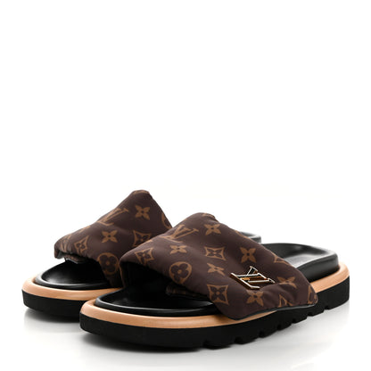 Louis Vuitton Nylon Monogram LV Pool Pillow Flat Comfort Mule Cacao Brown 3 of 9