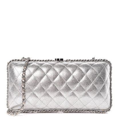 Chanel Metallic Lambskin Small Chain Around Clutch Silver 1 of 15