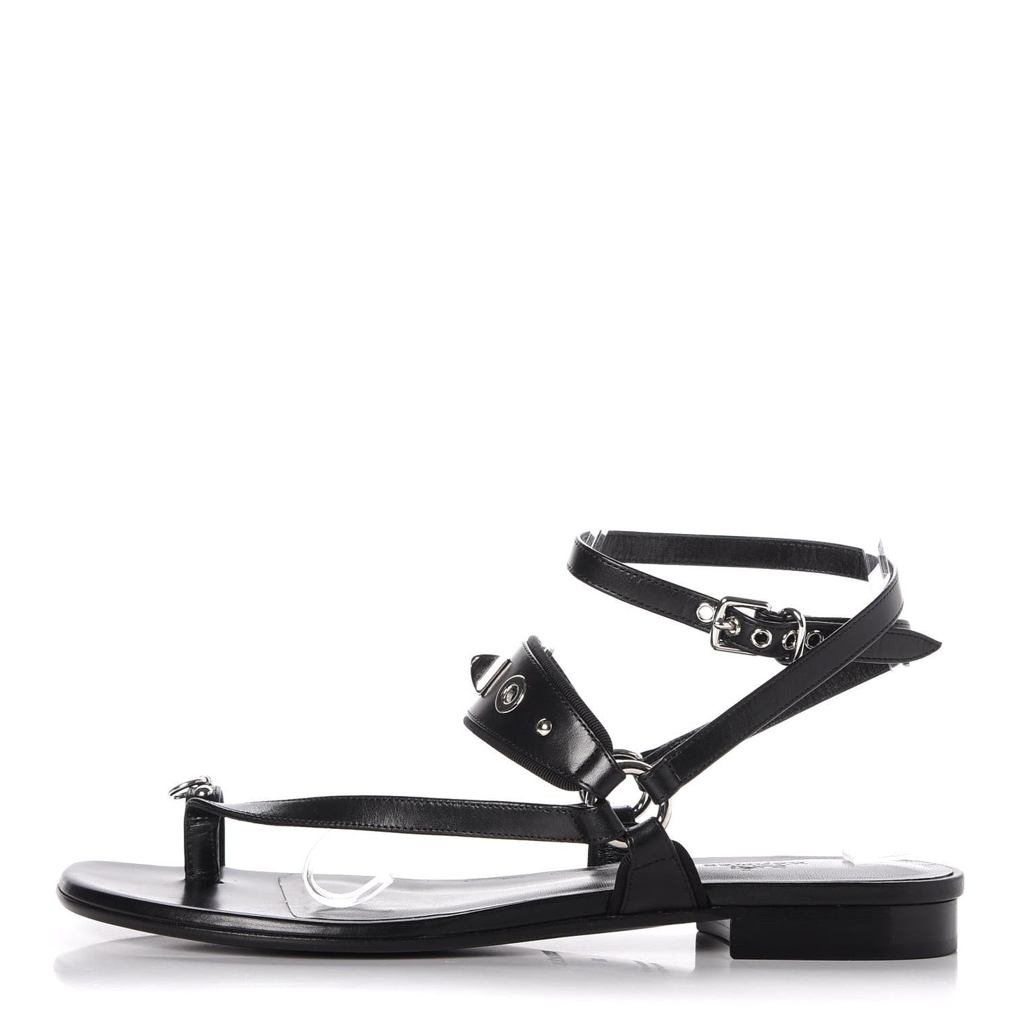 Calfskin Grosgain Obsession Sandals 39 Black
