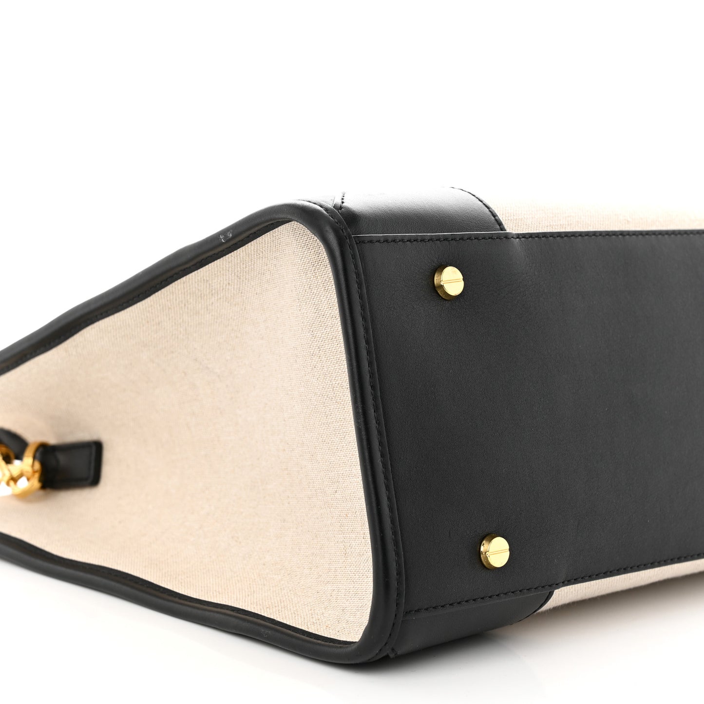 Calfskin Linen Large Munchen Tote Black