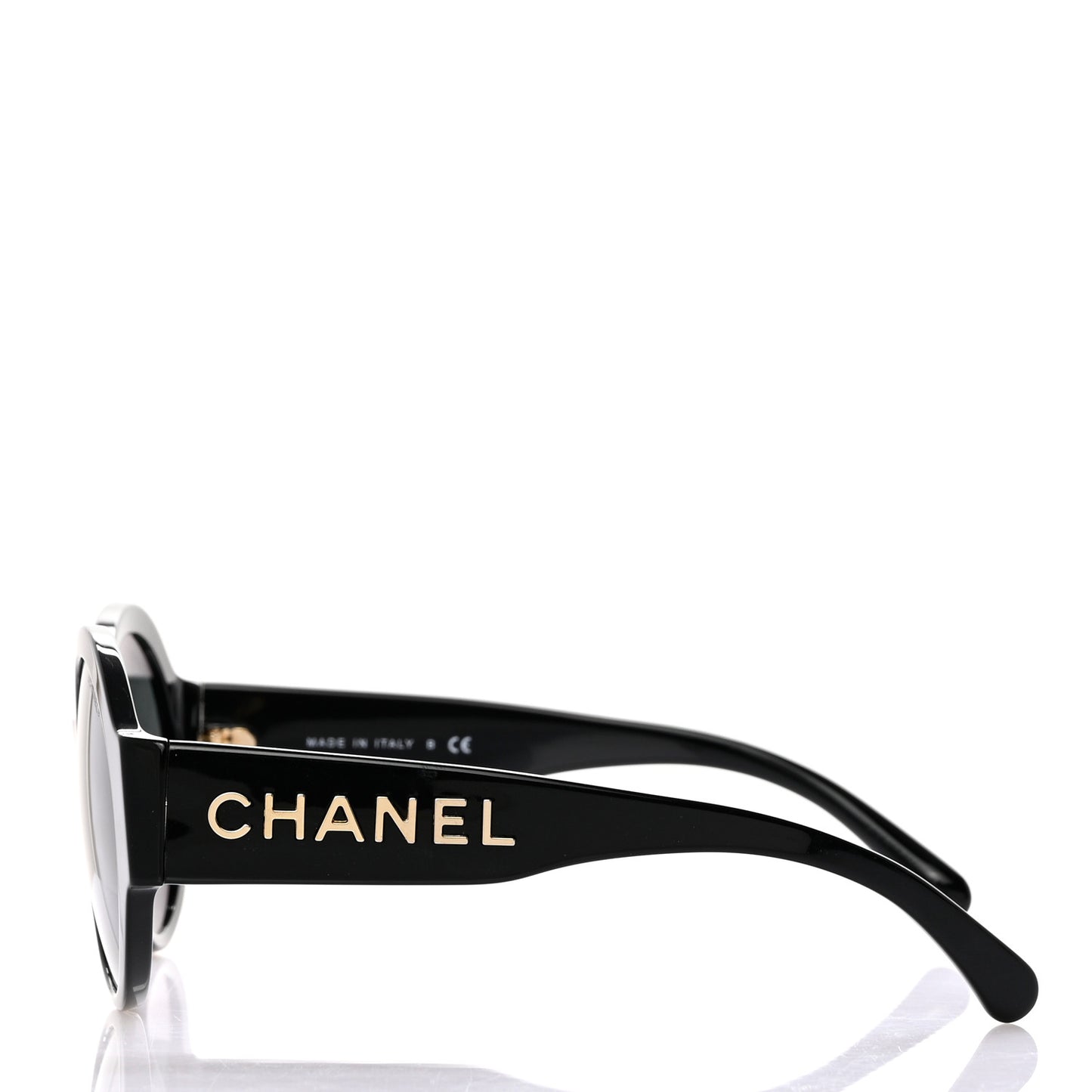 Acetate Polarized Round Sunglasses 5410 Black