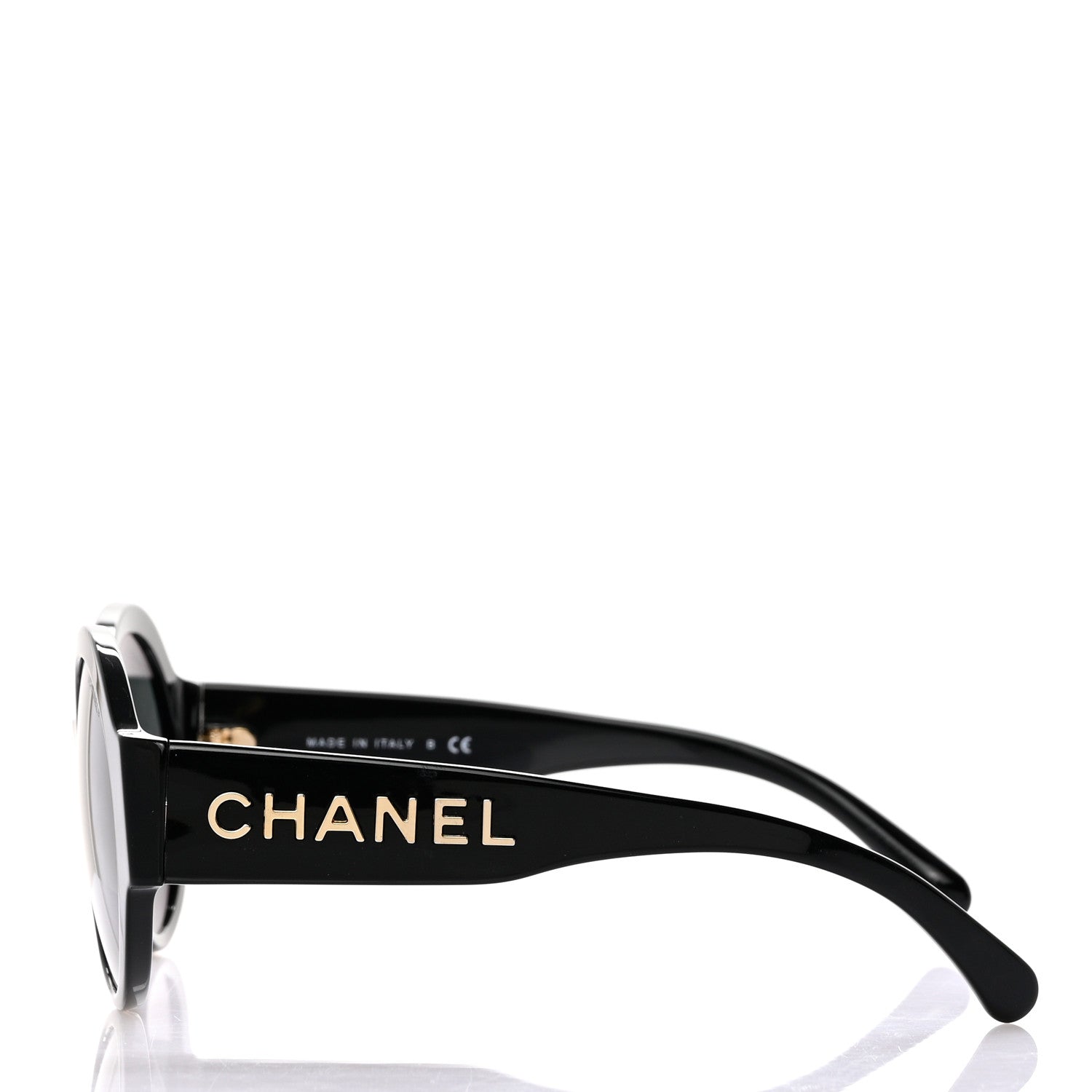 Chanel Acetate Polarized Round Sunglasses 5410 Black 3 of 8
