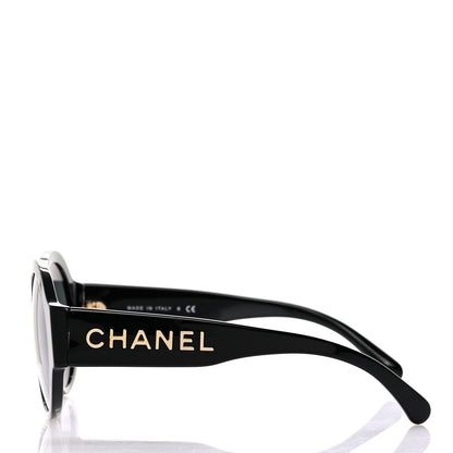 Chanel Acetate Polarized Round Sunglasses 5410 Black 3 of 8