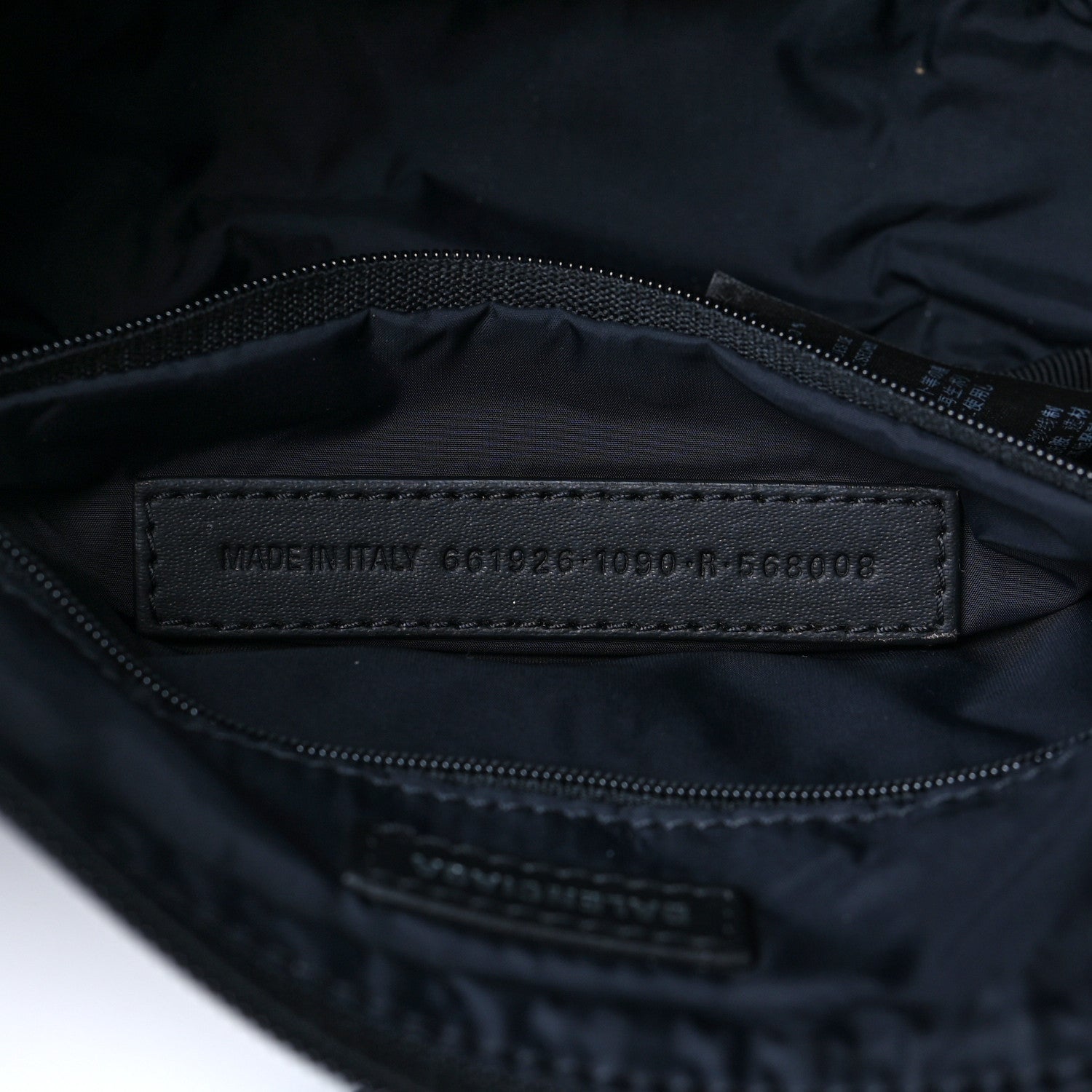 Balenciaga Recycled Sport Nylon Logo Embroidered Wheel Sling Bag Black White 7 of 7