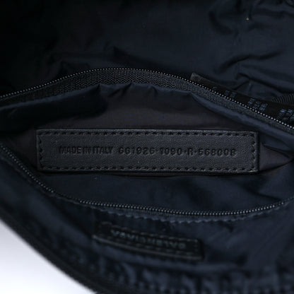 Balenciaga Recycled Sport Nylon Logo Embroidered Wheel Sling Bag Black White 7 of 7