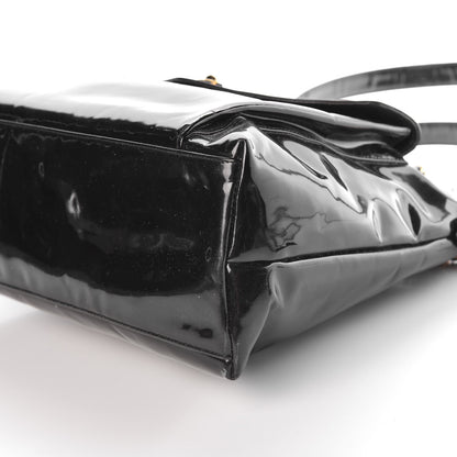 Chanel Patent CC Shoulder Bag Black 10 of 14
